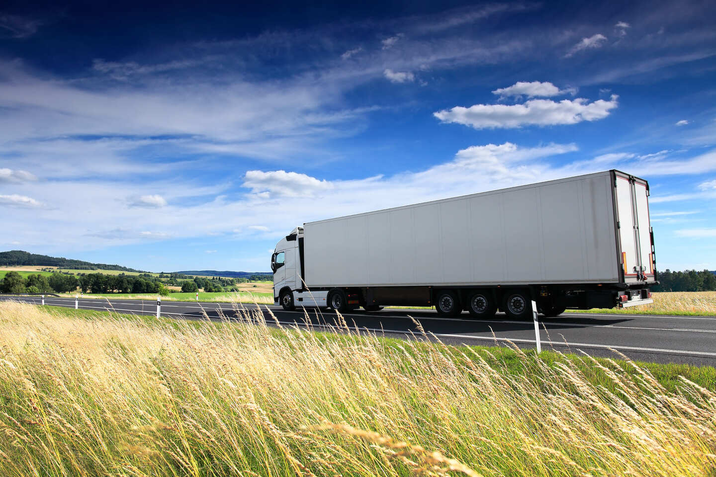 Camion de déménagement longue distance.